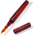 SeventyTwo Handmade Glass Dip Pen with Wood Handle, Calligraphy Writing Pen with Glass Nib (Red)