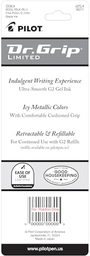 PILOT Dr. Grip Limited Gel Pen, Fine Point, Black Ink, Single Pen