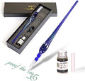 Glass Dip Pen Set,Calligraphy Pen,Crystal Signature Pen for Art, Writing, Signatures -Decoration and Business Gift