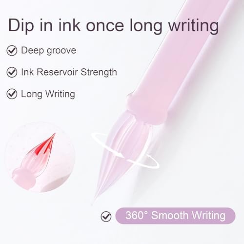Handmade Glass Dip Pen Crystal Glass Signature Pen Suitable for Artists Adults and Teens For Writing Drawing Signing and Gift-giving