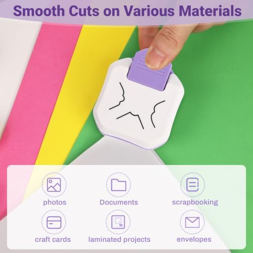 Corner Rounder Punch, Corner Cutter and Paper Punches for Crafting, Rounded Corner Punch for Journaling & Scrapbook Supplies, Card Making, Paper Crafts, Laminate, Cardstock, DIY (Wavy Corner)