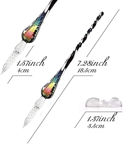 Glass Dip Pen Set,Calligraphy Pen,Crystal Signature Pen for Art, Writing, Signatures -Decoration and Business Gift