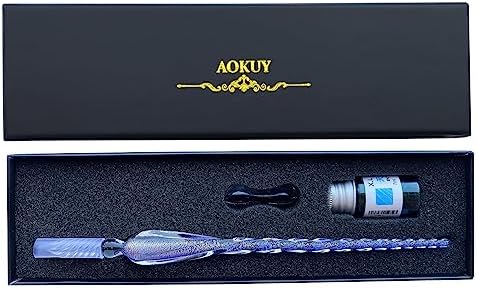 Glass Dip Pen Set,Calligraphy Pen,Crystal Signature Pen for Art, Writing, Signatures -Decoration and Business Gift