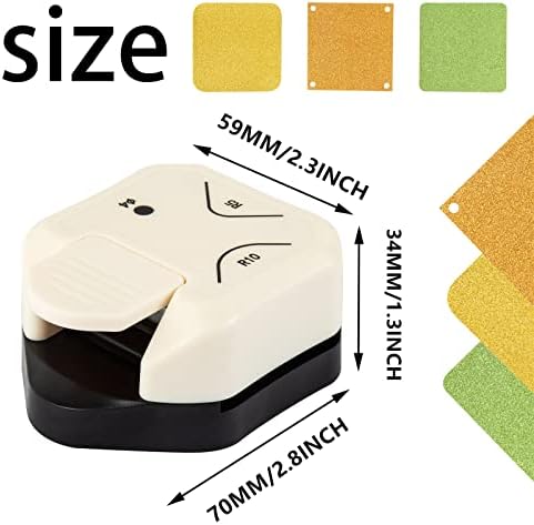 QIQQIKIN Corner Hole Punch 4mm Circle Cutter Punch +R5mm+R10mm 3-Way Corner Rounder Paper Punch,Cardstock,Laminator,Photocards,Scrapbooking,Die Cuts for Card Making,Junk Journal Supplies Clearance