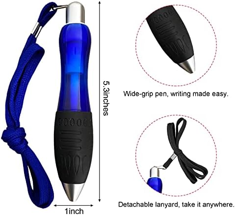 14pcs Big Fat Pens Aids Writing For Tremor, Arthritis, Parkinson, Handicap, Carpal Tunnel Large Wide Grip Pens Blue (2 Pen + 6 Black Refills + 6 Blue Refills)