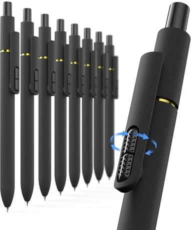 8 Pcs Gel Pens, Quick-Dry Long Lasting Black Ink-0.7mm Fine Point