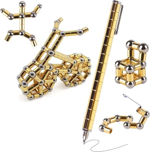 Magnetic Fidget Toy Pen（Golden） for Teens，Stocking Stuffers，Decompression Gift for Teenagers & Kids