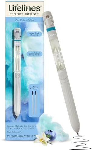 Lifelines Pen Diffuser, Cotton Candy, 1mm Black Ballpoint Pen