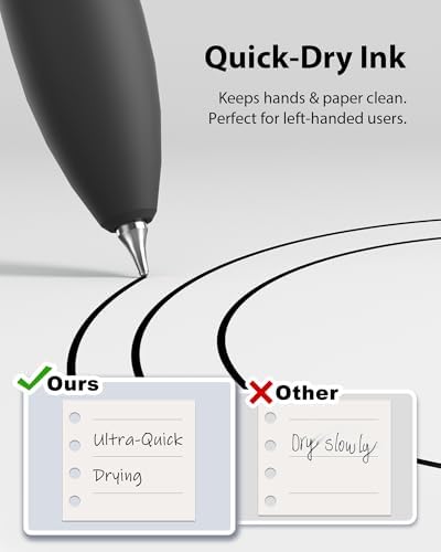 16 Pack Gel Pens, Quick-Dry Long Lasting Black Ink-0.7 mm Fine Point