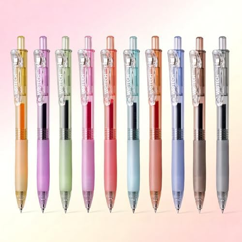 WRITECH Retractable Gel Pens Quick Dry Ink Pens 0.5mm Bullet Multicolor For Journaling, Drawing, Doodling, and Notetaking (Multicolor)