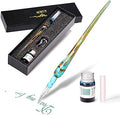 Glass Dip Pen Set,Calligraphy Pen,Crystal Signature Pen for Art, Writing, Signatures -Decoration and Business Gift
