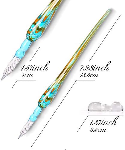 Glass Dip Pen Set,Calligraphy Pen,Crystal Signature Pen for Art, Writing, Signatures -Decoration and Business Gift