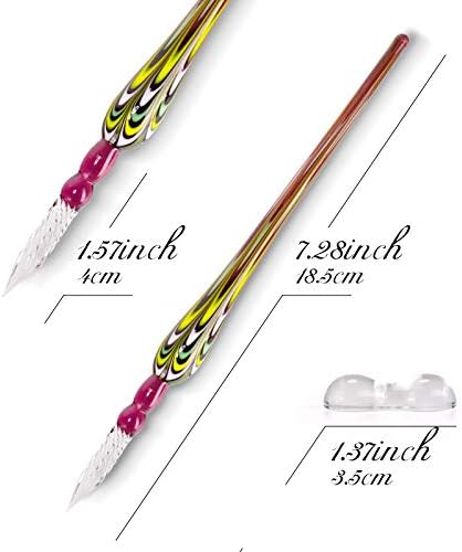 Glass Dip Pen Set,Calligraphy Pen,Crystal Signature Pen for Art, Writing, Signatures -Decoration and Business Gift
