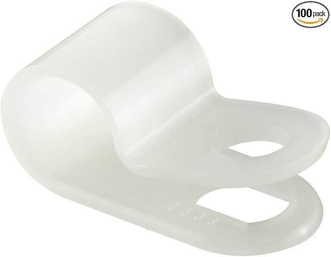GTSE White Nylon Plastic Cable Clamps, 1/4" Screw Mounts by GTSE
