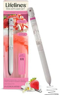 Lifelines Pen Diffuser, Strawberry Milkshake, 1mm Black Ballpoint Pen