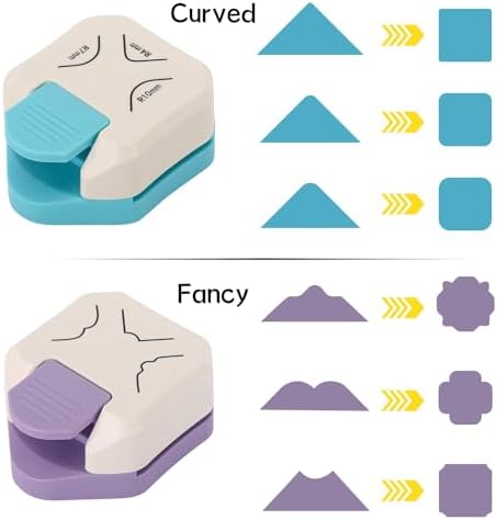 2PCS Paper Corner Rounder, Corner Punch 3 in 1 (R4/R7/R10mm) Corner Cutter for Card Making, Laminate, Cardstock, Scrapbooking and Paper Crafts, Business Cards