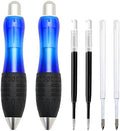 Weighted Pen for Hand Tremors Fat Pen for Arthritic Hands (Two Blue)