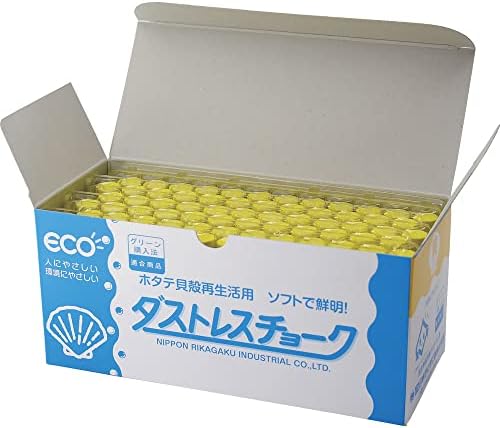 日本理化学 Dustless Chalk 72pcs, Yellow