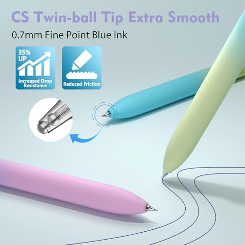 8 Pcs Gel Pens - 0.7mm Fine Point Quick-Dry Blue Ink Fidget Pens