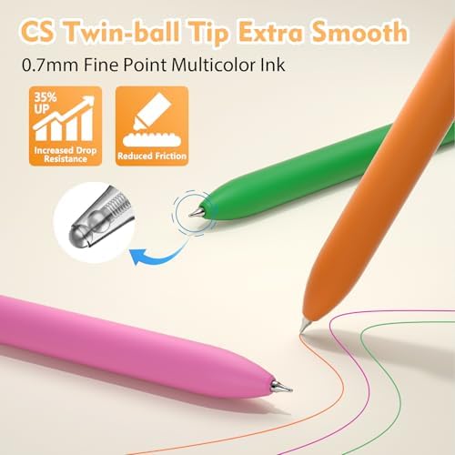 8Pcs Colorful Gel Pens - 0.7mm Fine Point Colored Ink Fidget Pens