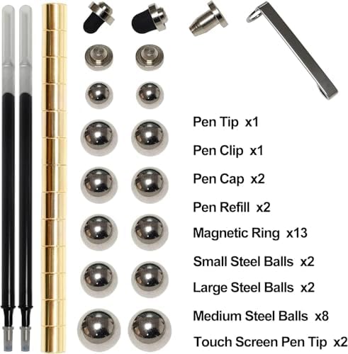 Magnetic Fidget Toy Pen（Golden） for Teens，Stocking Stuffers，Decompression Gift for Teenagers & Kids