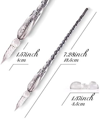 Glass Dip Pen Set,Calligraphy Pen,Crystal Signature Pen for Art, Writing, Signatures -Decoration and Business Gift