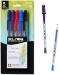 Sakura Gelly Roll Gel Pens, Medium Point, 0.4 mm Line, Assorted, 5 Pack