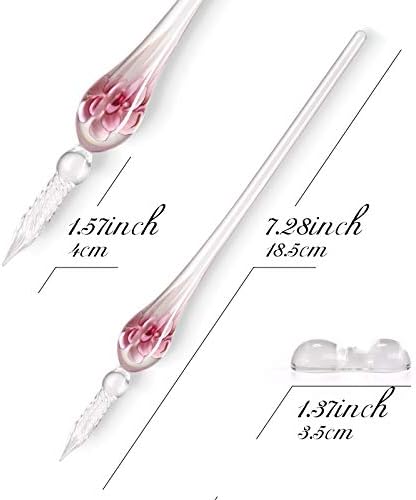 Glass Dip Pen Set,Calligraphy Pen,Crystal Signature Pen for Art, Writing, Signatures -Decoration and Business Gift