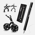 Fidget Pen, Magnetic Pen Magnetic Toy Pen, Multifunctional Deformable Magnet Fidget Toys, Novel Cool Gadget Pen, Valentine Gifts for Kids Easter Basket Stuffers (Black)