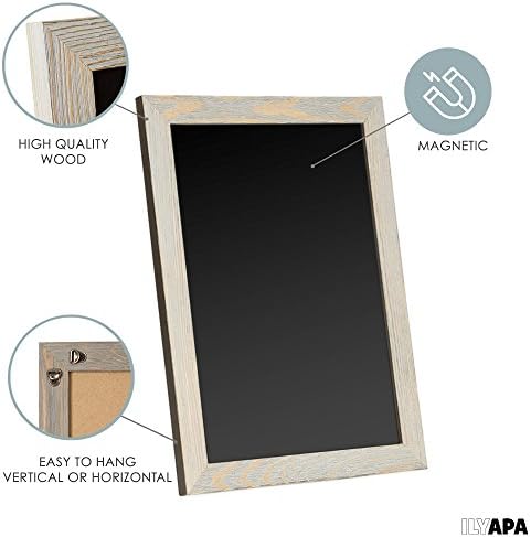 Ilyapa Framed Kitchen Chalkboard Sign, 12x16 Inch - White, Rustic Hanging