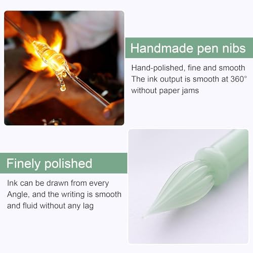 Handmade Glass Dip Pen Crystal Glass Signature Pen Suitable for Artists Adults and Teens For Writing Drawing Signing and Gift-giving