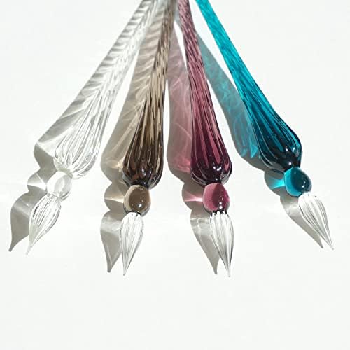 Jacques Herbin Ref 214/37 - Round Glass Dip Pen - Turquoise