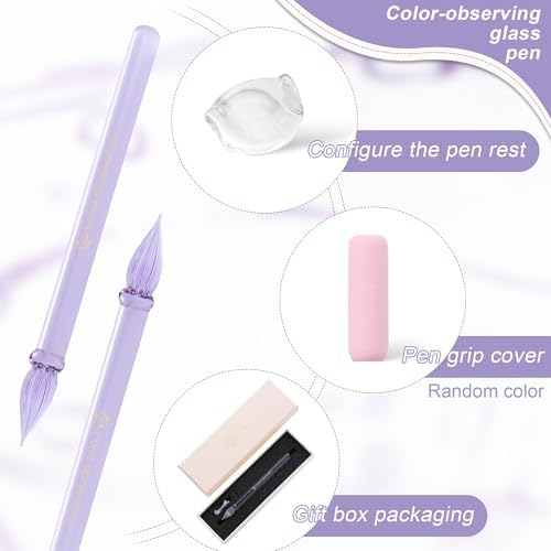 Handmade Glass Dip Pen Crystal Glass Signature Pen Suitable for Artists Adults and Teens For Writing Drawing Signing and Gift-giving