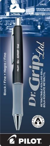 PILOT Gel Pen, Fine Point, Charcoal Gray | Black Ink | Retractable | Metallic Barrel | Pack of 2
