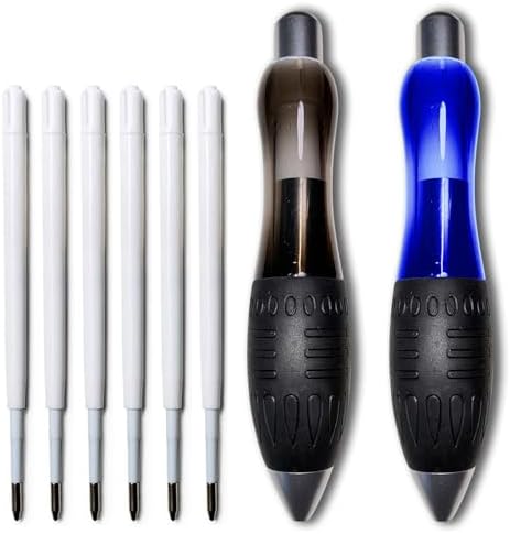 𝟯 𝗼𝘇 Fat 𝐇𝐞𝐚𝐯𝐲 𝐖𝐞𝐢𝐠𝐡𝐭𝐞𝐝 Pens for Arthritis Parkinson's Carpal Tunnel Tremors Wide Grip, Thick Barrel, Easy to Hold Black Blue (2 Pens + 3 Blue 3 Black Refills)
