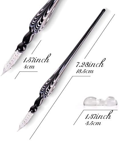 Glass Dip Pen Set,Calligraphy Pen,Crystal Signature Pen for Art, Writing, Signatures -Decoration and Business Gift