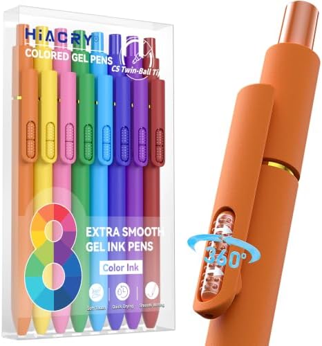 8Pcs Colorful Gel Pens - 0.7mm Fine Point Colored Ink Fidget Pens