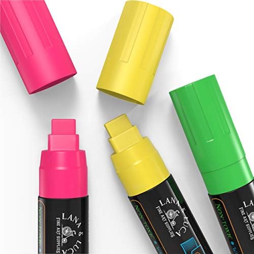LANA & LUCA Jumbo Liquid Chalk Markers - Bold Colors - 8 Pack, 15mm