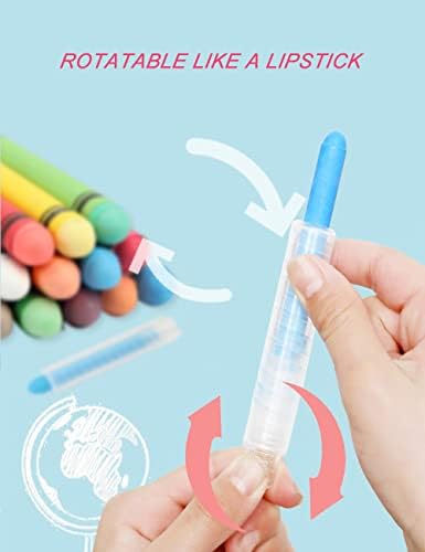 luckyrain Non-toxic Dustless Chalk With Holder for Kids Colored Chalk，12PCS