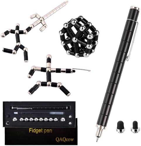 QAQcew Fidget Pen, Decompression Magnetic Fidget Toy Pen, Magnet Pen Fidget Toy Relieve Pressure Toy Gift for Kids or Friends! (Black)