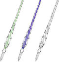 Zonon 3 Pieces Glass Dip Pen Handmade Crystal Calligraphy Pen