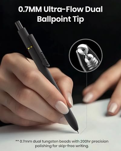 8 Pcs Gel Pens, Quick-Dry Long Lasting Black Ink-0.7mm Fine Point