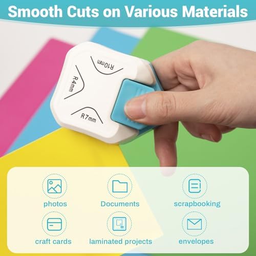 Corner Rounder Punch, Corner Cutter and Paper Punches for Crafting, Rounded Corner Punch for Journaling & Scrapbook Supplies, Card Making, Paper Crafts, Laminate, Cardstock, DIY (Round Corner)