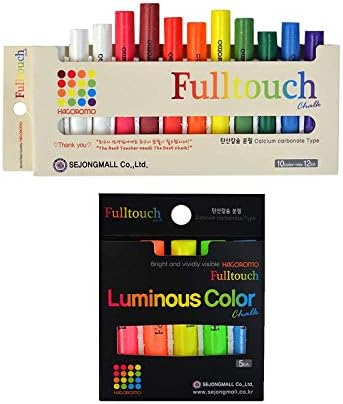 Hagoromo Fulltouch 10-Color Mix Chalk 12pcs & HAGOROMO Fulltouch Luminous (5 Colors Mix) 5 pcs