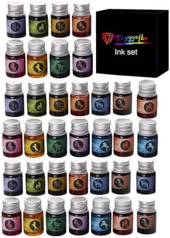 36 Piece Calligraphy Ink Set, Fountain Glass Dip Pen Ink for Writing & Art