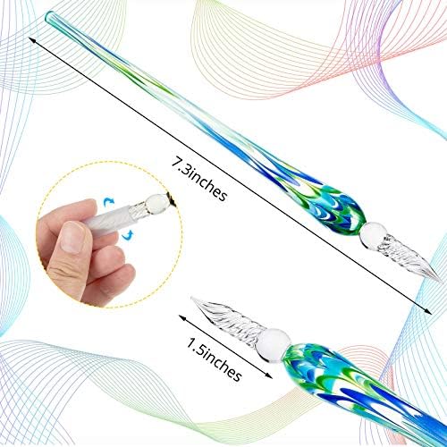 Zonon 6 Pcs Glass Dip Pen(Stylish Color,Bright Style)
