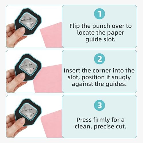 Paper Corner Cutter Set, 2 Pcs 3-in-1 Paper Corner Rounder Punch (R4/R7/R10mm) & Decorative Corner Punch, Round Corner Punch for Cardstock, Cards, Photos, Business Cards, Scrapbooks