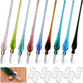 9 Pieces Glass Dip Pen Handmade Signature Pen, Popular Style, Bright Color
