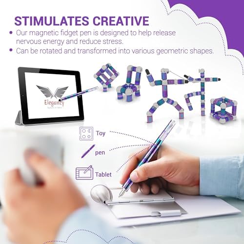 Elegancy Fidget Pen Magnetic Unique for Kids Magnet Gel Pen Gadget for Men Creative Stress Relief Office Desk Tool and Innovative Gift for Teenagers Adults Fidget Toy