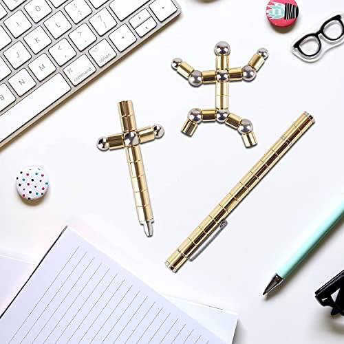 TTzycc Magnetic Pen,Fidget Pen with 13 Magnetic Rings,（Golden）